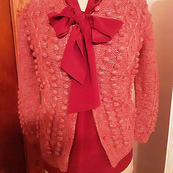 Vintage Sweaters - Vintage Pom Pom Cardigan Sweater